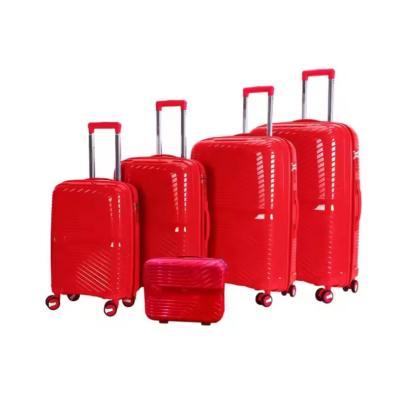 Anti-Shatterproof Silicone Trolley Red Travel Bag